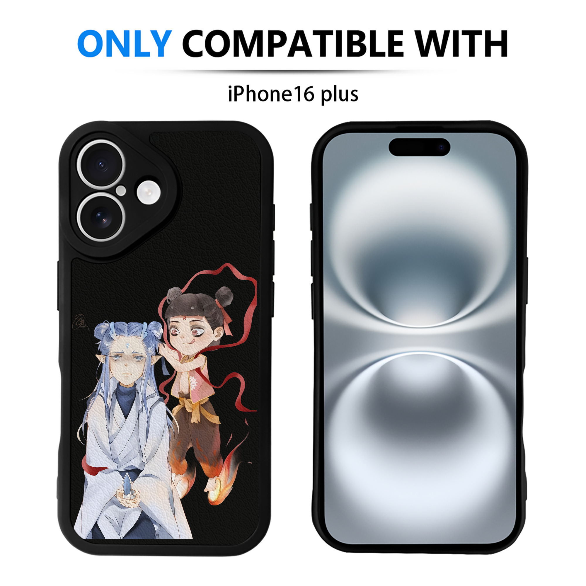 （画像用） Ne Zha 2 ナタ 魔童の大暴れ 【iPhone 16シリーズ対応】シリコンスマホケース（レザー調） 材質：シリコン